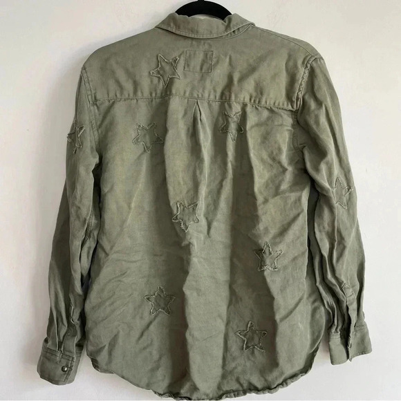 Rails Marcel Sage with Stars Shirt Jacket Long Sleeve Button Down Green Pocket S - Picture 3 of 10